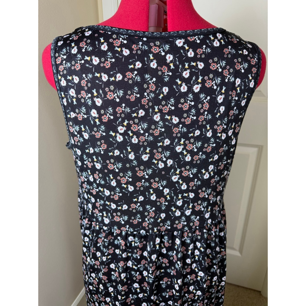 Women's Max Studio XL Black Floral Tiered Maxi Dress - Picture 7 of 11